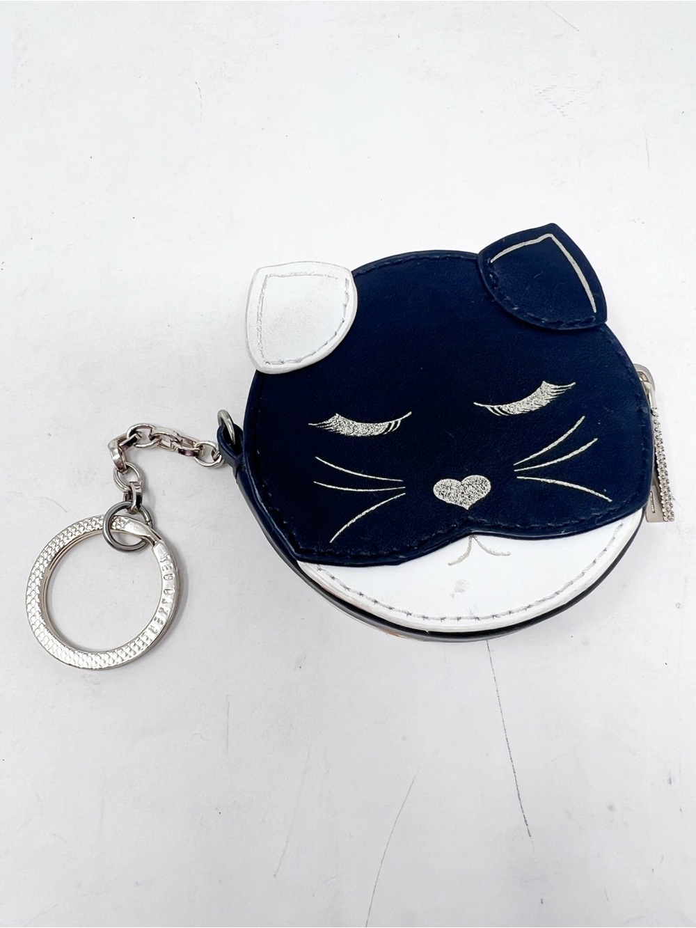 TED BAKER LONDON TABBIEE LEATHER KITTY CAT COIN PURSE CHARM KEYCHAIN